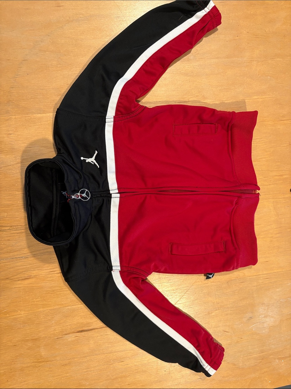 Jordan ~ Children Boys Red Black & White Zip-Front Jacket